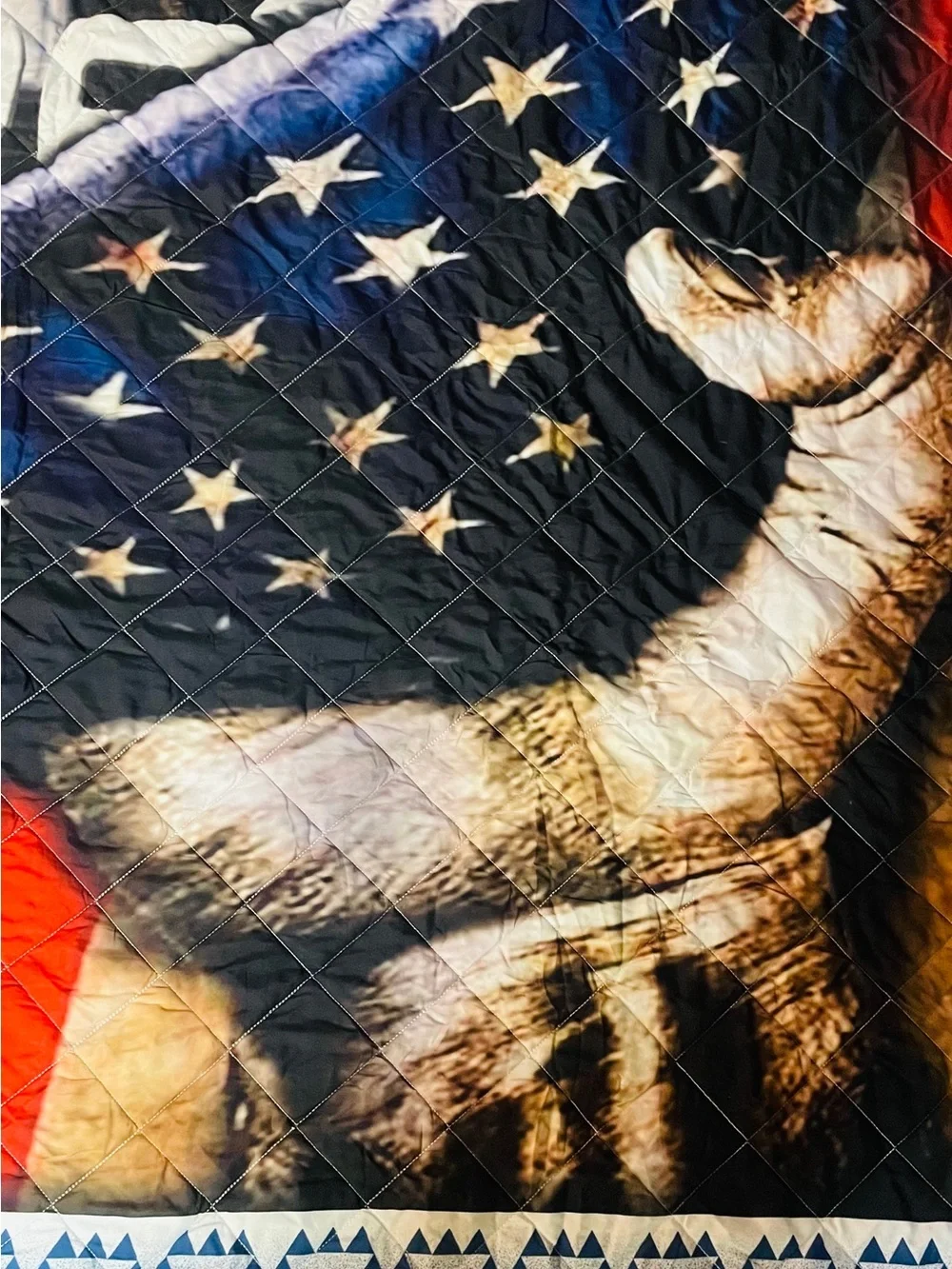Patriotic American Flag Muscle Car Fan Blanket King Size Garage Man Cave Throw